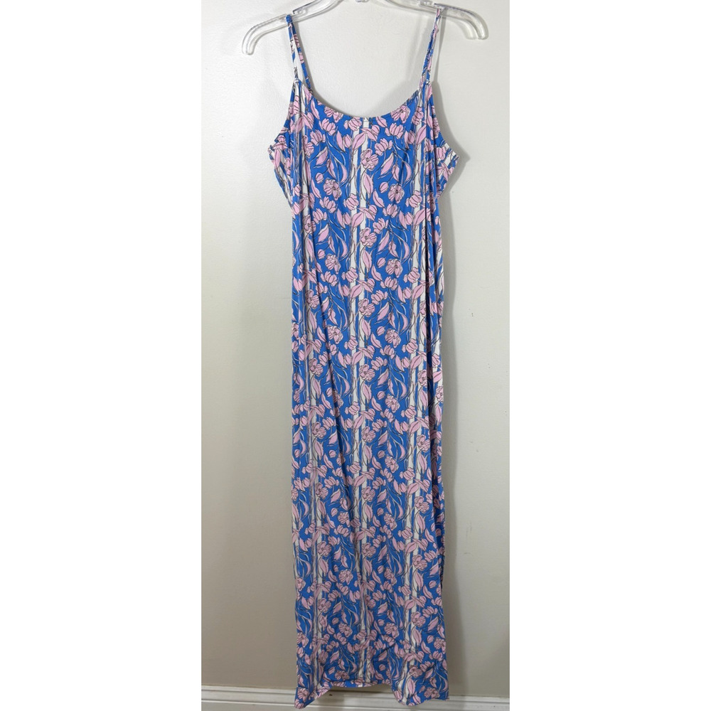 Florence Sweet Bloom Maxi Dress Women Size XXL Blue Pink Floral Boho Romantic